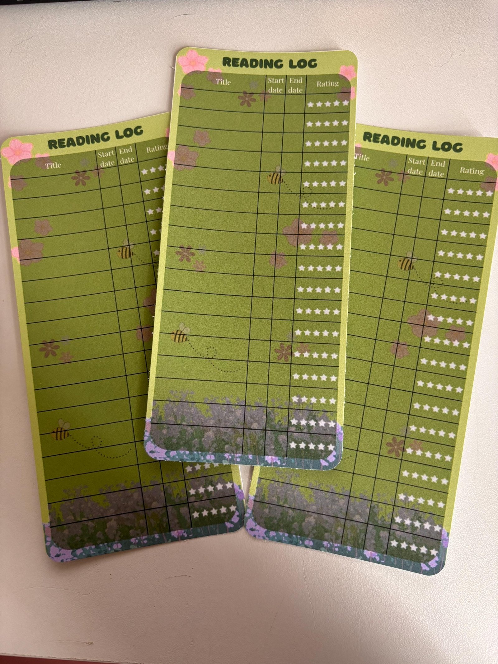 Reading Log Book Tracker: New Colors! Cardstock Pages