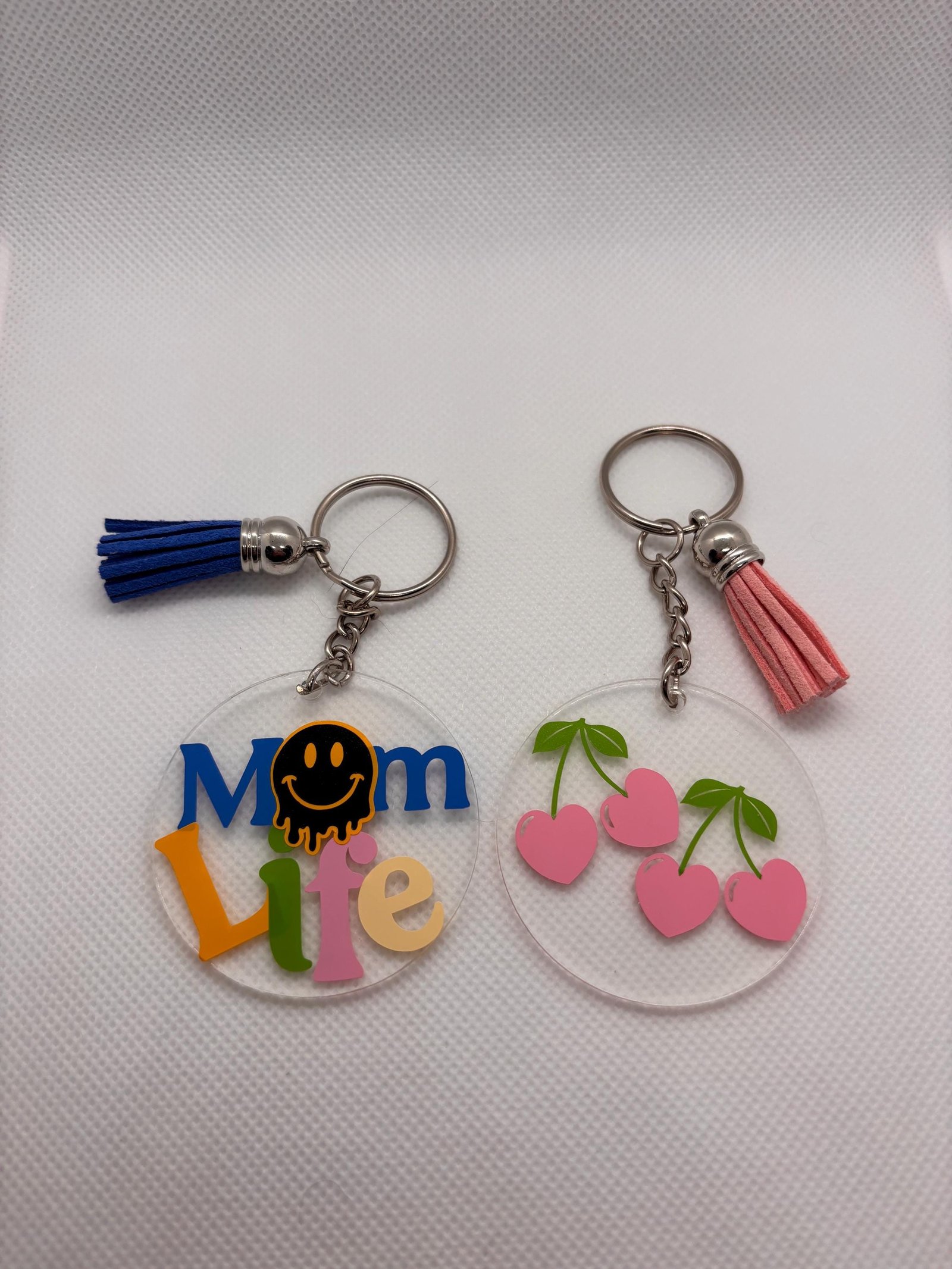 Vinyl Design Keychain with Tassel – 12 Designs to Choose From | Cute Gift