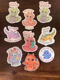 Sparkling Dragon Stickers with Glitter Top Coat – Funny & Cute Vinyl Sticker Set