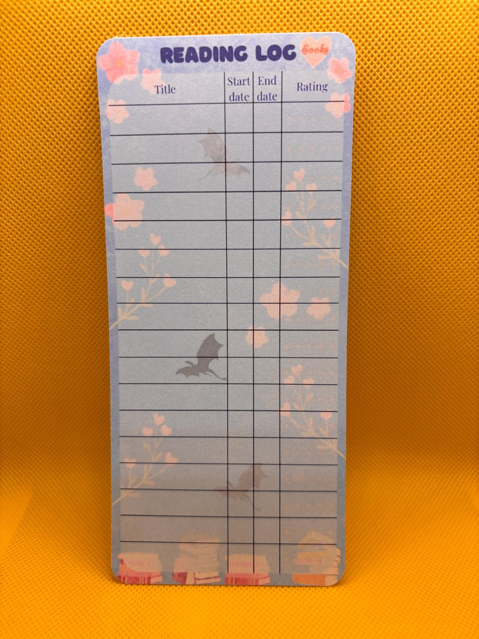 Reading Log Book Tracker: New Colors! Cardstock Pages