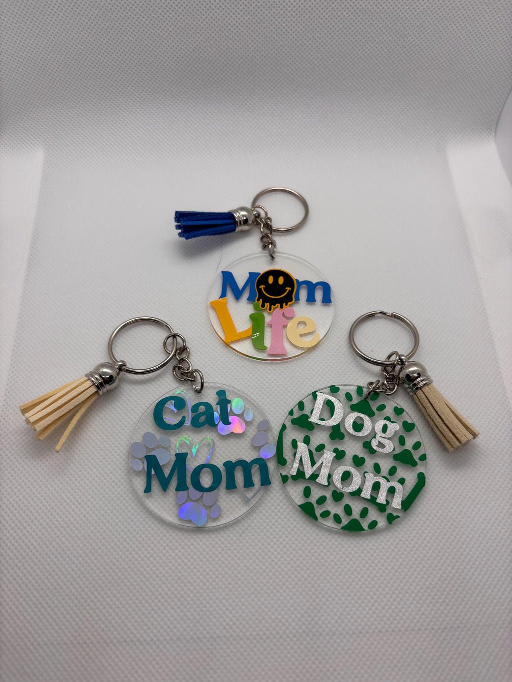 Vinyl Design Keychain with Tassel – 12 Designs to Choose From | Cute Gift