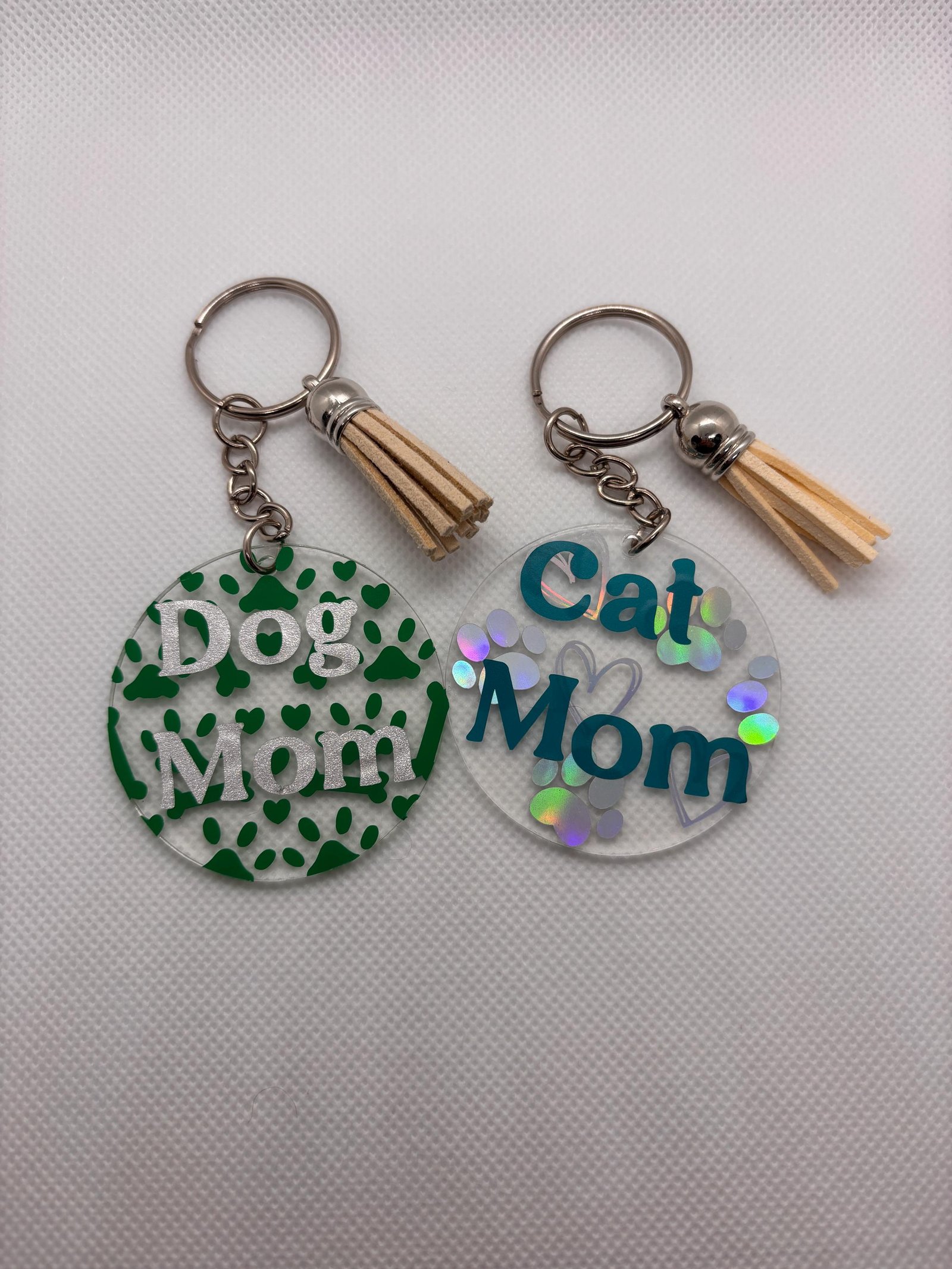Vinyl Design Keychain with Tassel – 12 Designs to Choose From | Cute Gift